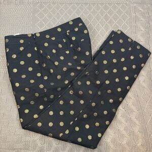 Talbots by RSVP Black Chatham Ankle Trousers with Gold Polka Dots 6